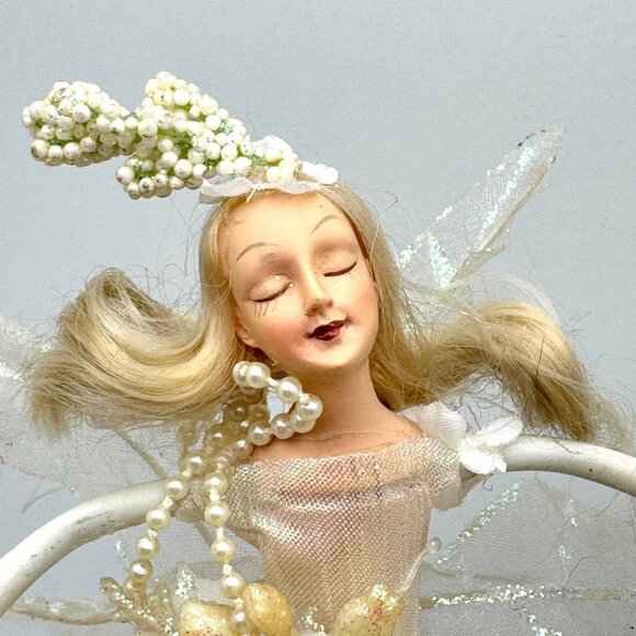 Windward Fairy Angel Ornament Holiday Christmas White Cream Floral  Design Gift - Picture 2 of 11